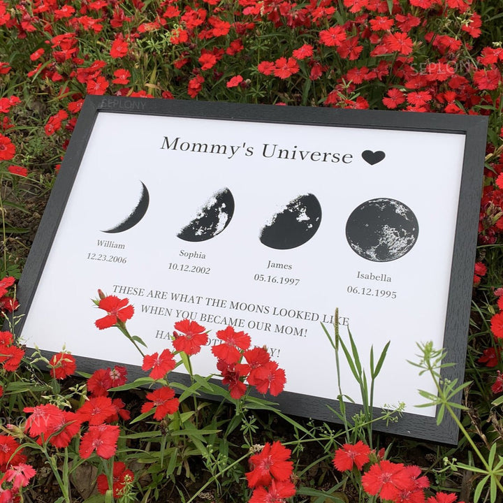 Personalized Moon Phase Print with your Birth Moon | Unique Mother's Day Gift 2025 - Canvasgiftco