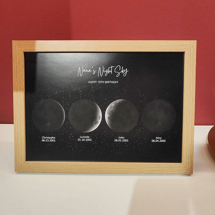 Personalized Moon Phase Print with your Birth Moon | Unique Mother's Day Gift 2025 - Canvasgiftco