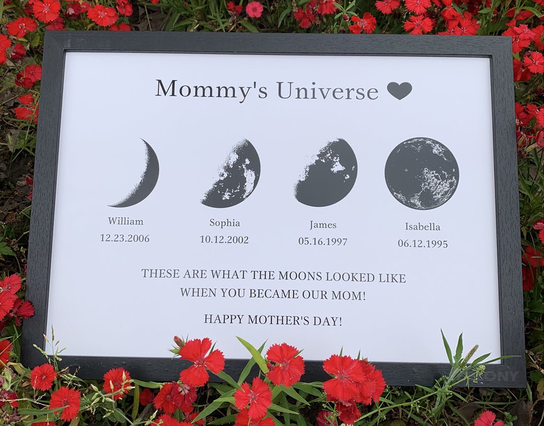 Personalized Moon Phase Print with your Birth Moon | Unique Mother's Day Gift 2025 - Canvasgiftco