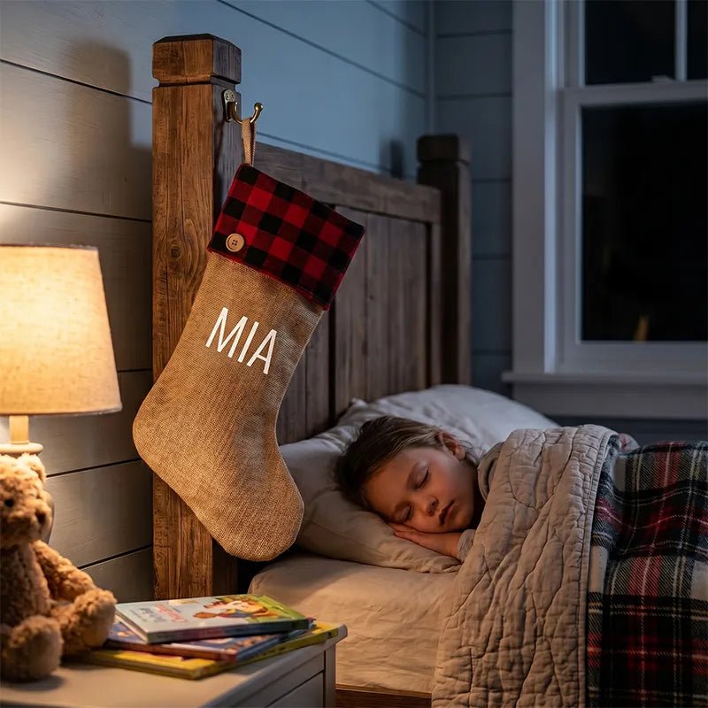 Personalized Name Christmas Stocking – Custom Holiday Stocking for Family - Canvasgiftco