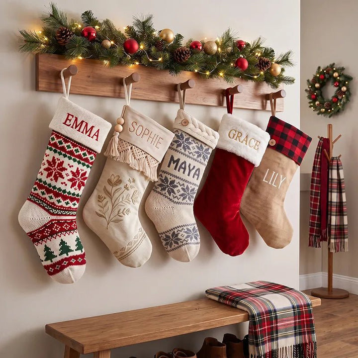 Personalized Name Christmas Stocking – Custom Holiday Stocking for Family - Canvasgiftco
