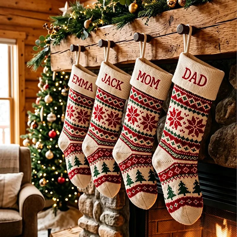 Personalized Name Christmas Stocking – Custom Holiday Stocking for Family - Canvasgiftco