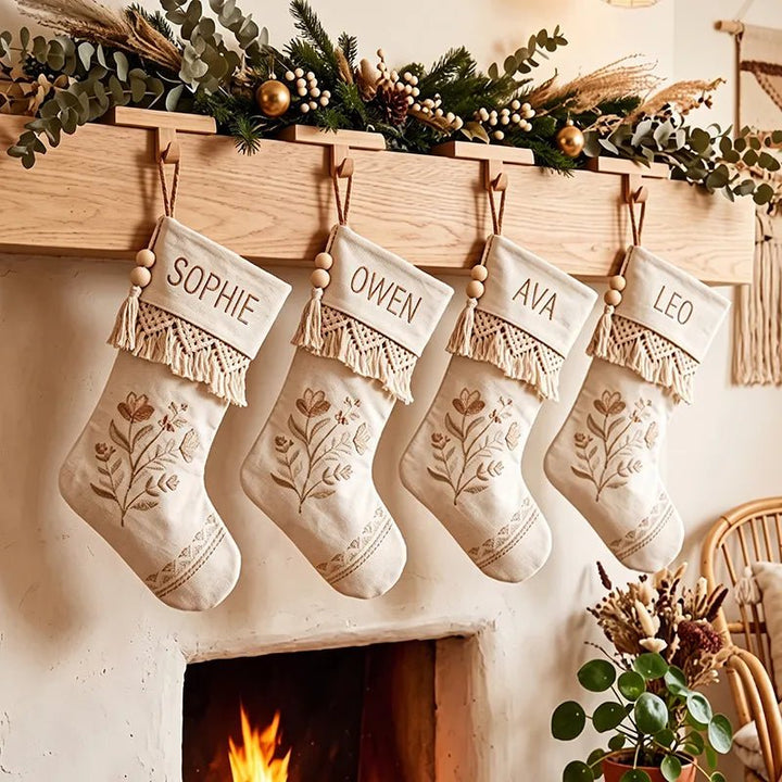 Personalized Name Christmas Stocking – Custom Holiday Stocking for Family - Canvasgiftco