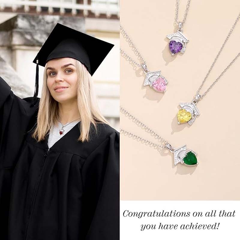 Personalized Name Heart Birthstone Necklace - Canvasgiftco