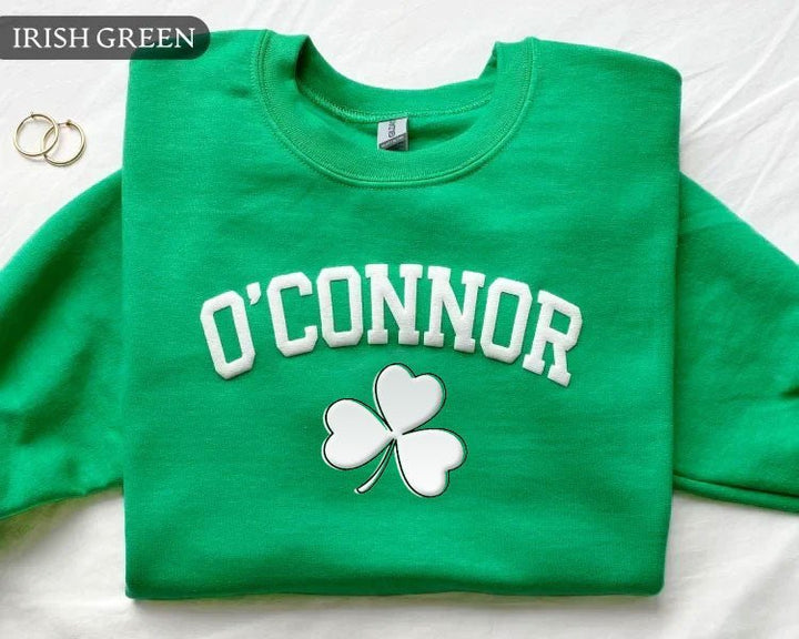 Personalized Name St Patrick's Day Shamrock Sweatshirt - Canvasgiftco
