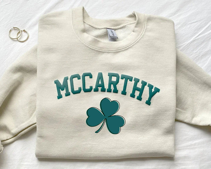 Personalized Name St Patrick's Day Shamrock Sweatshirt - Canvasgiftco