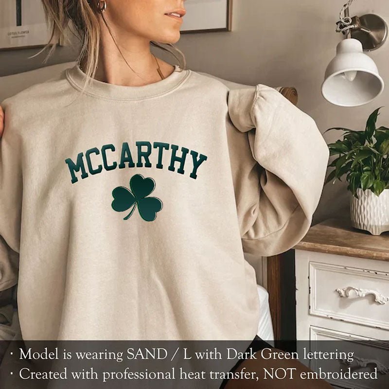 Personalized Name St Patrick's Day Shamrock Sweatshirt - Canvasgiftco