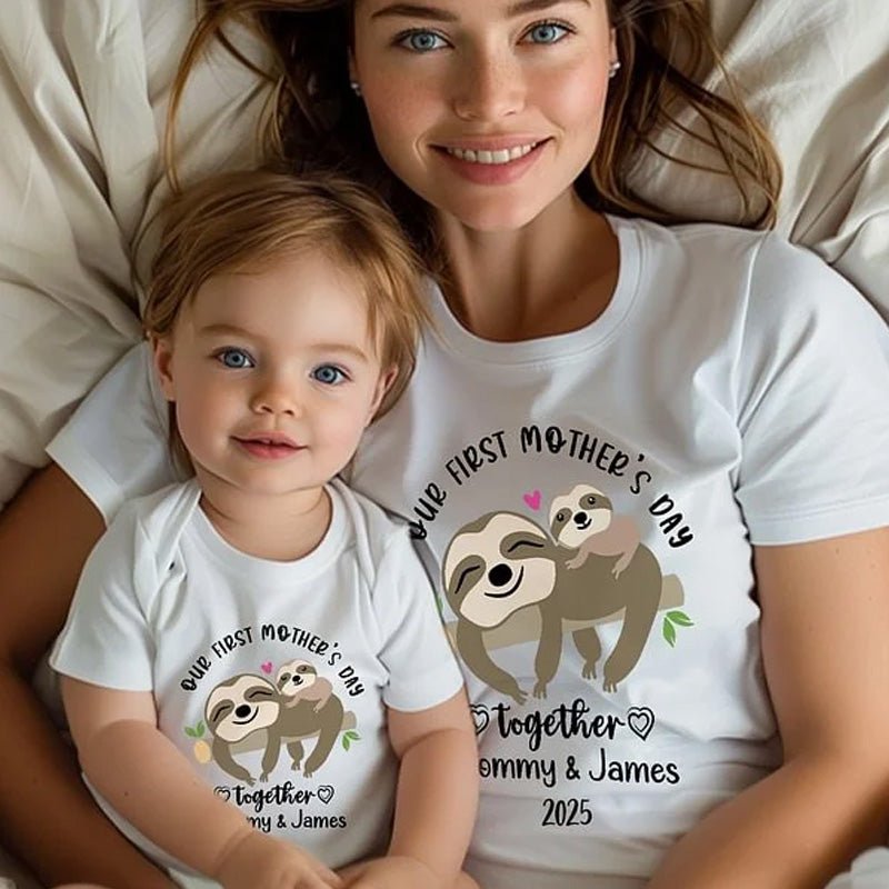 Personalized Our First Mother's Day Together 100% Cotton Baby Onesie - Canvasgiftco