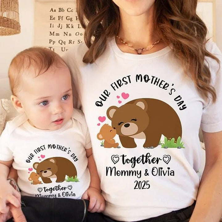 Personalized Our First Mother's Day Together 100% Cotton Baby Onesie - Canvasgiftco