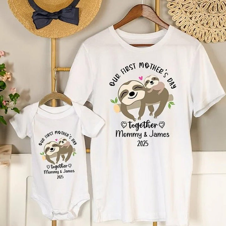 Personalized Our First Mother's Day Together 100% Cotton Baby Onesie - Canvasgiftco