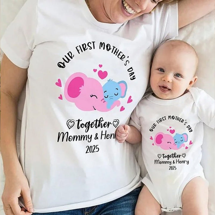Personalized Our First Mother's Day Together 100% Cotton Baby Onesie - Canvasgiftco