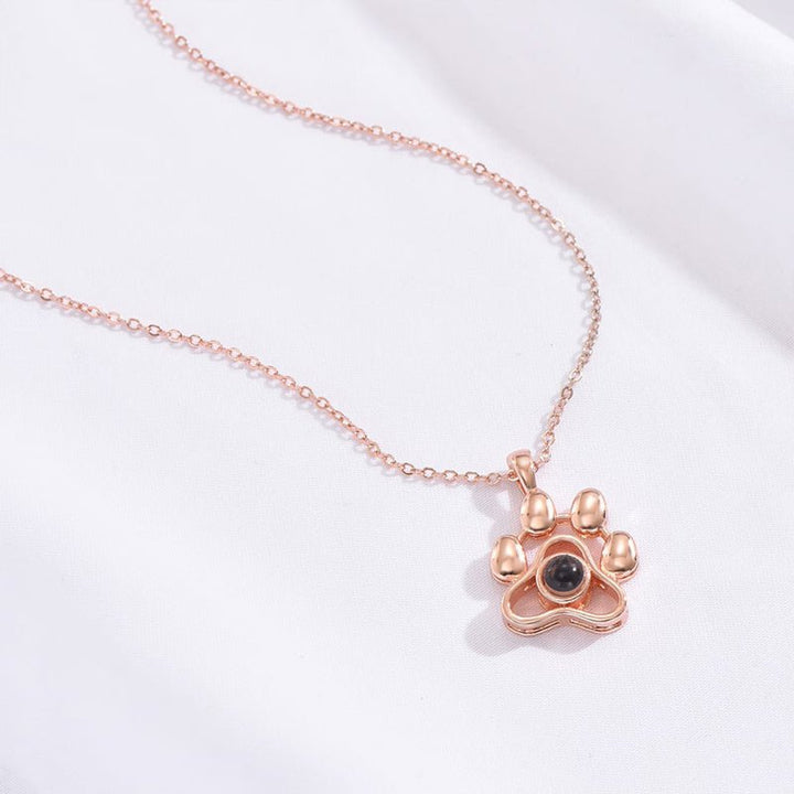 Personalized Pet Paw Photo Projection Necklace - Canvasgiftco