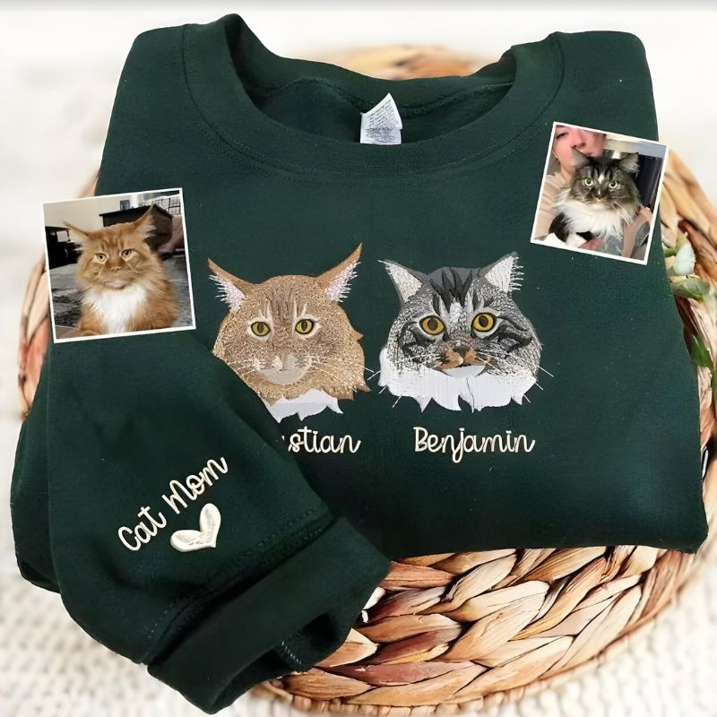 Personalized Pet Portrait Embroidered Sweatshirt - Canvasgiftco