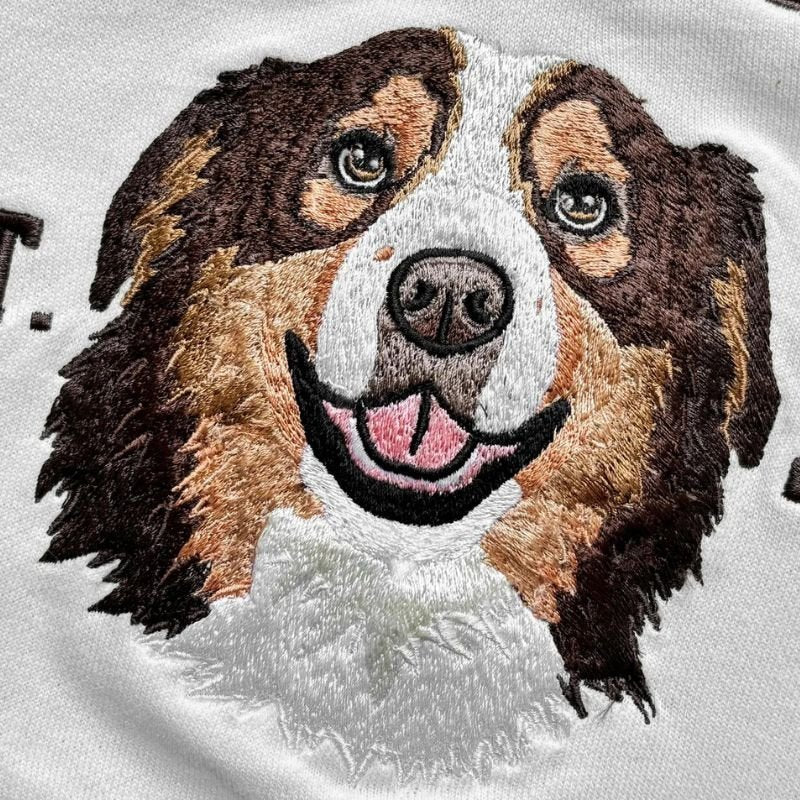 Personalized Pet Portrait Embroidered Sweatshirt - Canvasgiftco