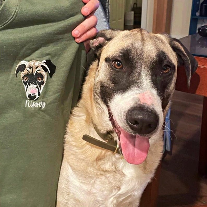 Personalized Pet Portrait Embroidered Sweatshirt - Canvasgiftco