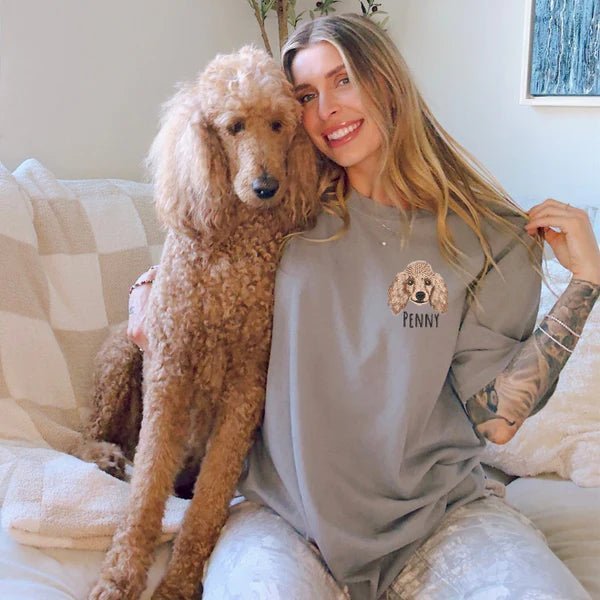 Personalized Pet Portrait Embroidered Sweatshirt - Canvasgiftco