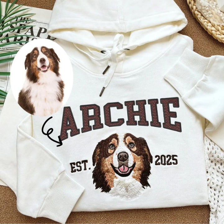 Personalized Pet Portrait Embroidered Sweatshirt - Canvasgiftco