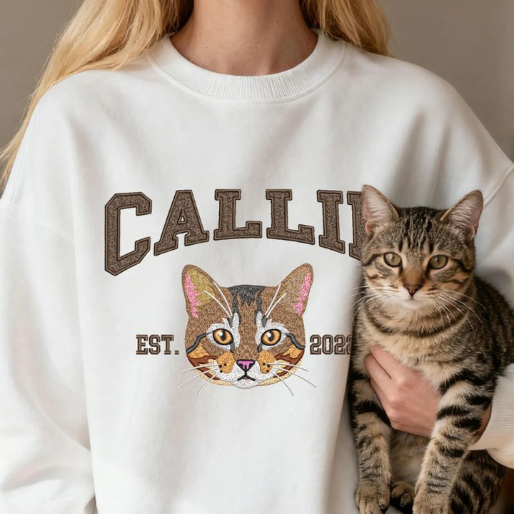 Personalized Pet Portrait Embroidered Sweatshirt - Canvasgiftco