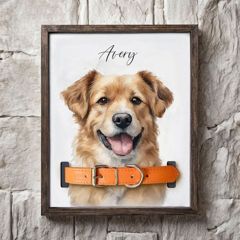 Personalized Pet Portrait with Collar Display – A Timeless Tribute to Your Beloved Companion - Canvasgiftco
