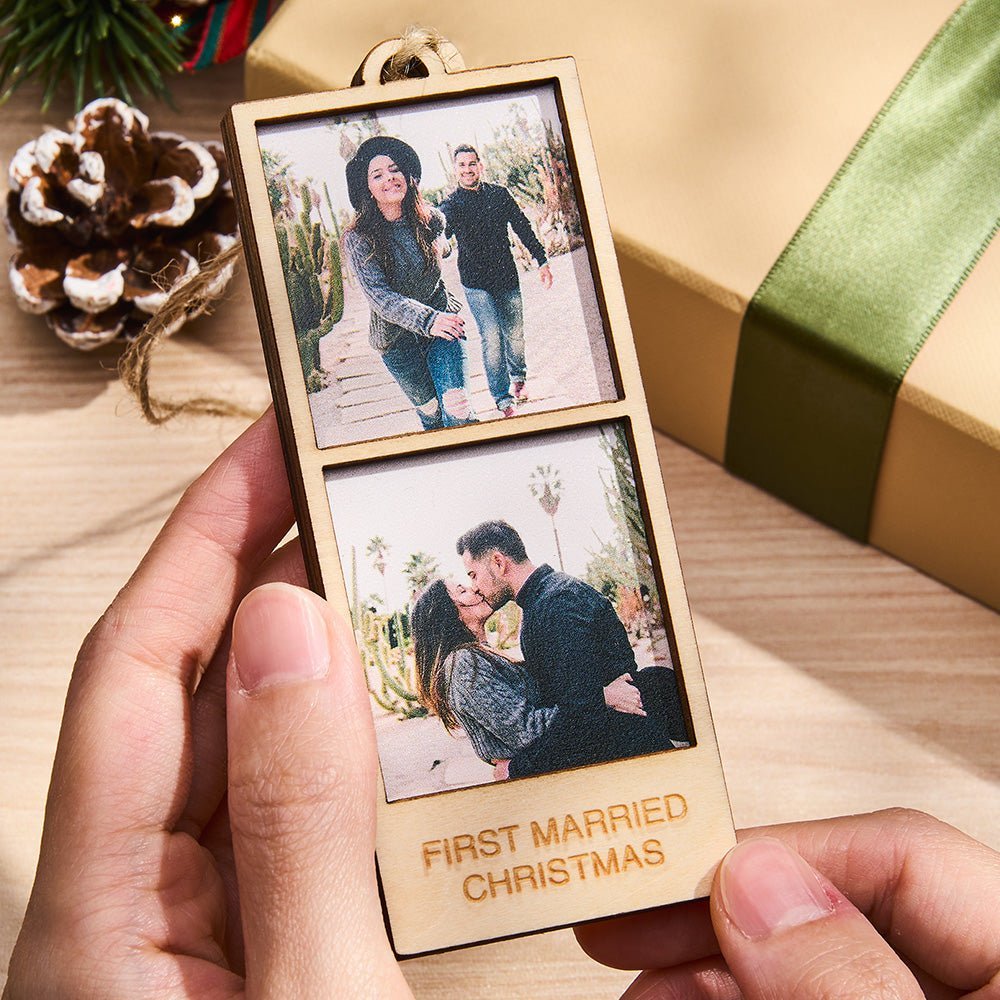 Personalized Photo Christmas Ornament Wooden Frame Ornament for Christmas Gifts - Canvasgiftco