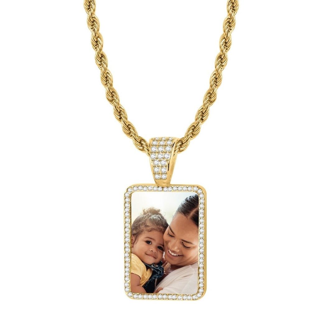 Personalized Photo Pendant With Micro - Set Zirconia - Canvasgiftco