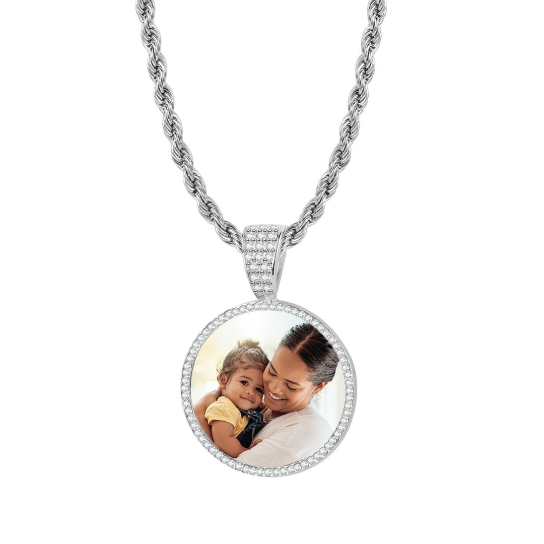 Personalized Photo Pendant With Micro - Set Zirconia - Canvasgiftco