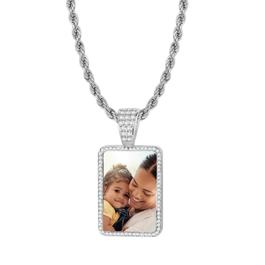 Personalized Photo Pendant With Micro - Set Zirconia - Canvasgiftco