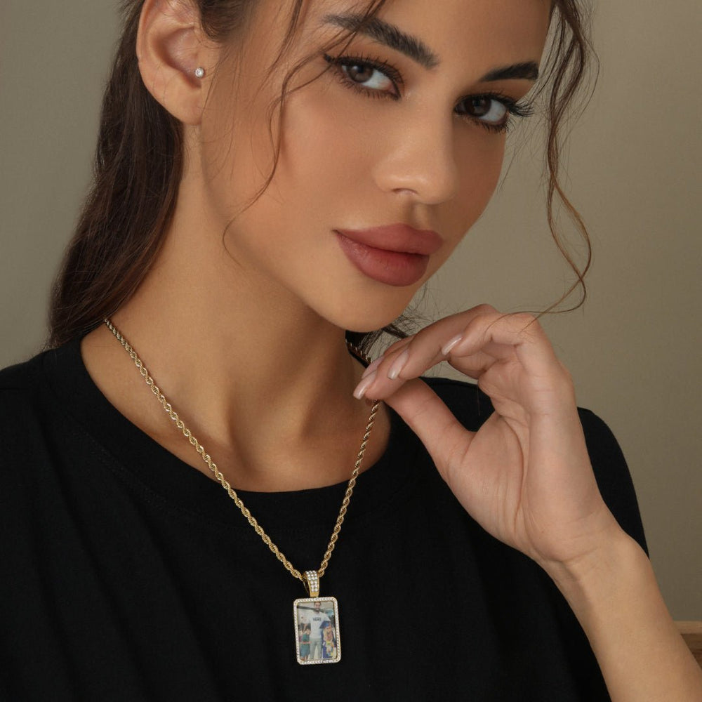 Personalized Photo Pendant With Micro-Set Zirconia - Canvasgiftco