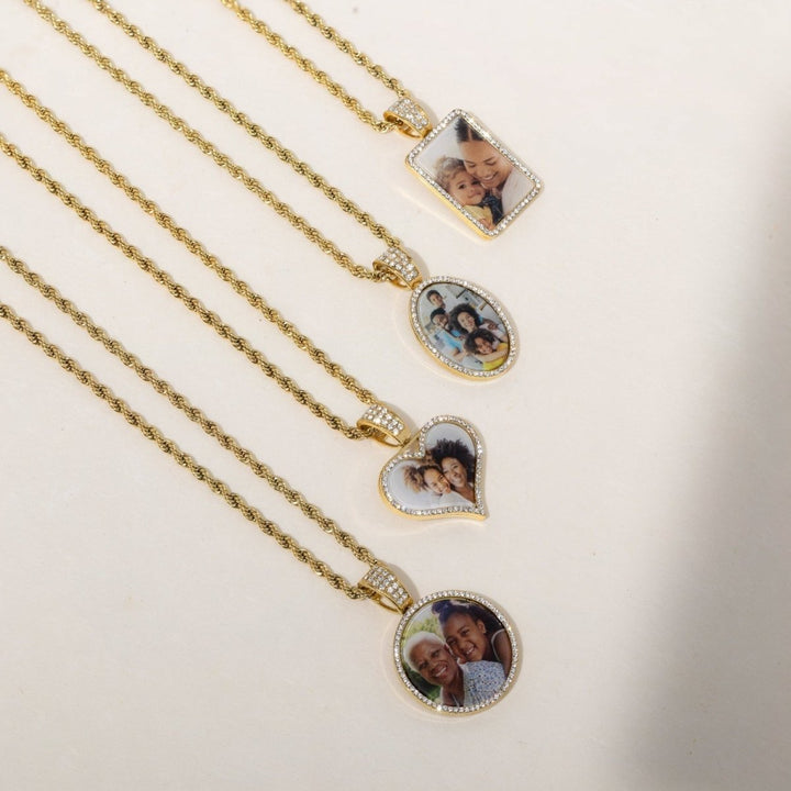Personalized Photo Pendant With Micro - Set Zirconia - Canvasgiftco