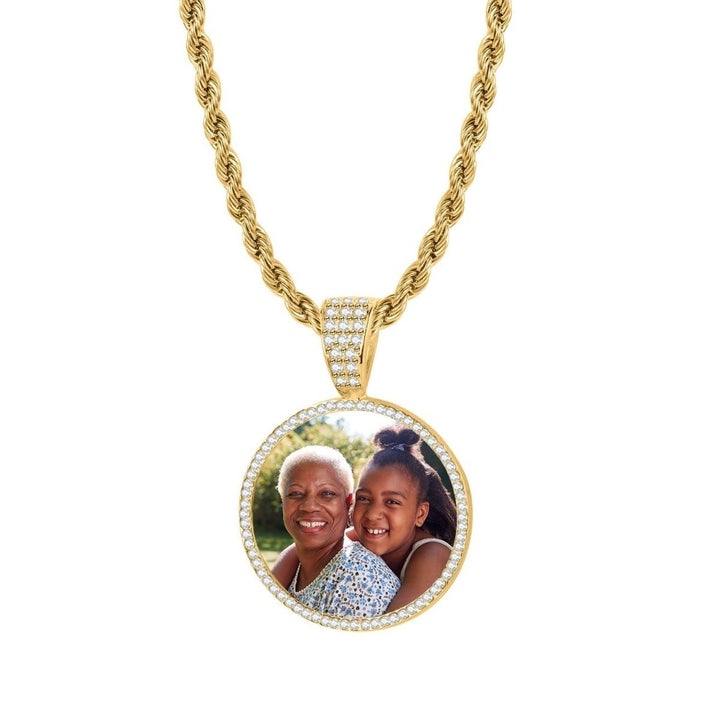 Personalized Photo Pendant With Micro-Set Zirconia - Canvasgiftco