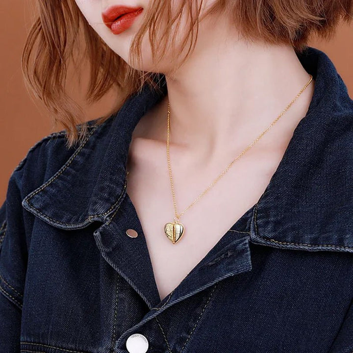 Personalized Picture Locket Angel Wings Heart Necklace - Canvasgiftco