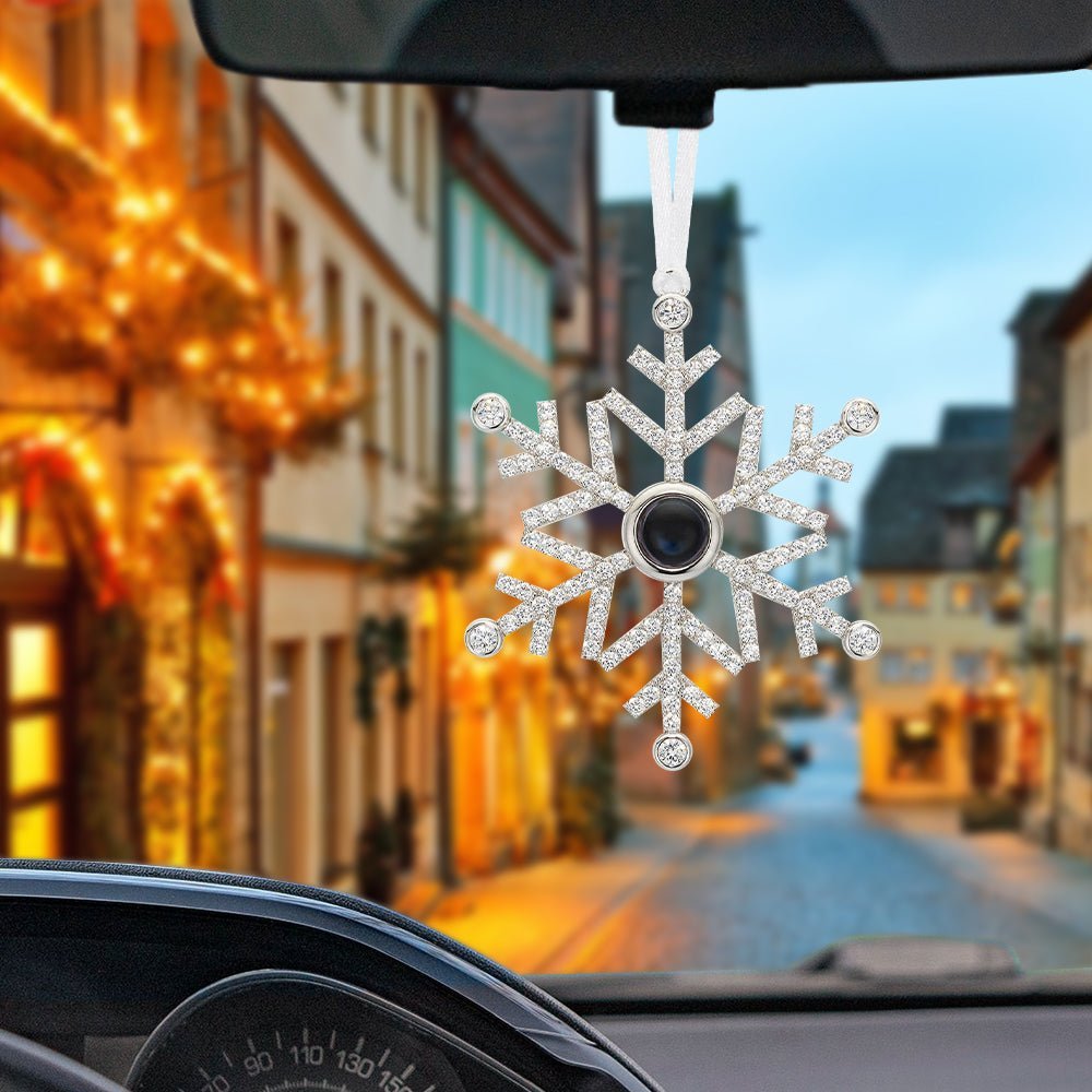 Personalized Projection Ornament Custom Photo Snowflake Christmas Ornament Gifts - Canvasgiftco