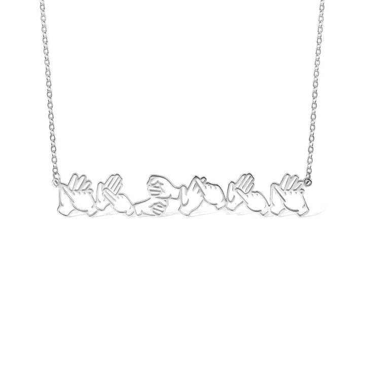 Personalized Sign Language Necklace with Fingerspelling Name Charm - Canvasgiftco
