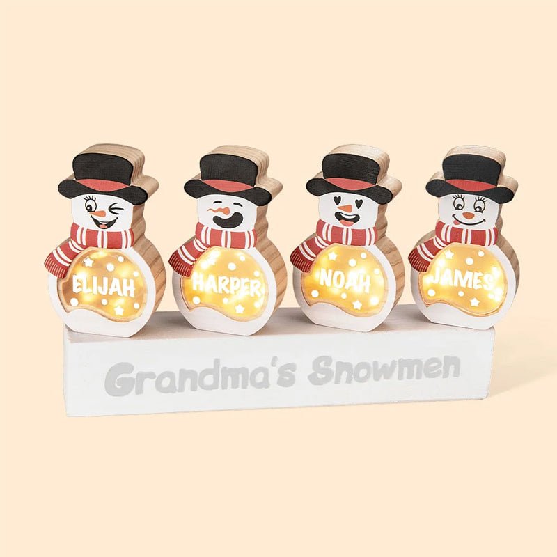 🎄 Personalized Snowman Wooden Decoration - Custom Christmas Charm for Your Home! - Canvasgiftco