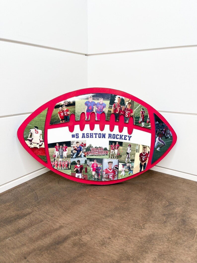 Personalized Sports Photo Wood Sign – Custom Pine Wood Keepsake - Canvasgiftco