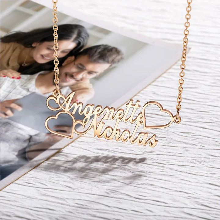 Personalized Two Name Necklace Best Gift for Your Loved One - Canvasgiftco