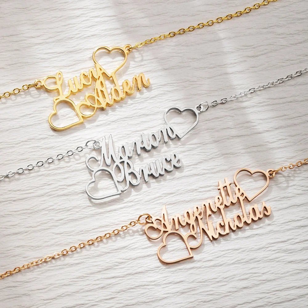 Personalized Two Name Necklace Best Gift for Your Loved One - Canvasgiftco