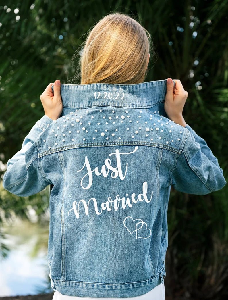 Personalized Wedding Bridal Denim Jacket - Canvasgiftco