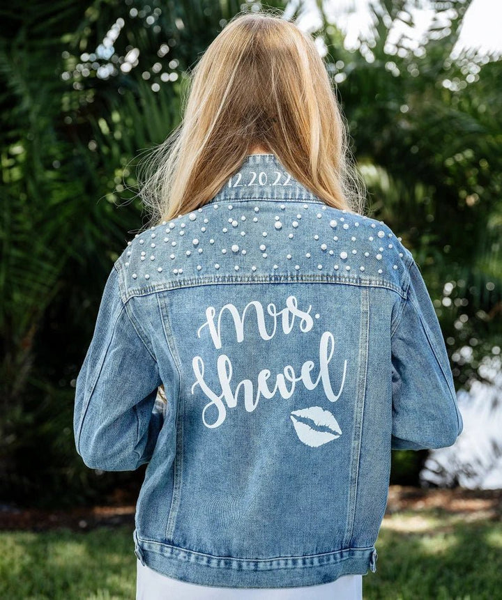 Personalized Wedding Bridal Denim Jacket - Canvasgiftco