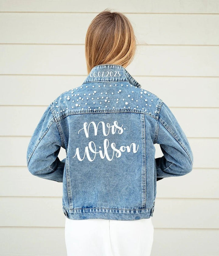Personalized Wedding Bridal Denim Jacket - Canvasgiftco