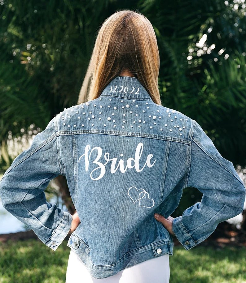 Personalized Wedding Bridal Denim Jacket - Canvasgiftco