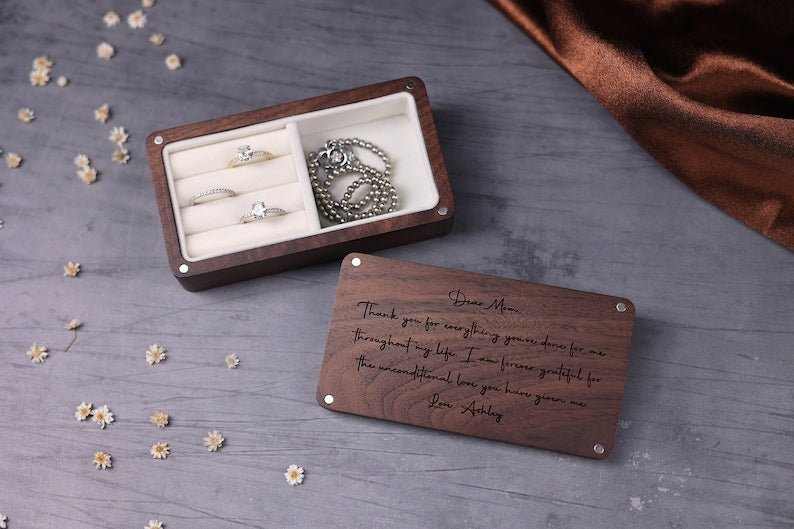 Personalized Wooden Jewelry Box - Birthday/Mother's Day Gift for Her - Canvasgiftco