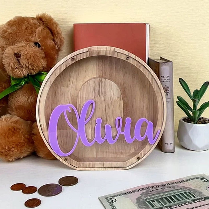 Personalized Wooden Letter Piggy Bank – Fun Way to Save! - Canvasgiftco