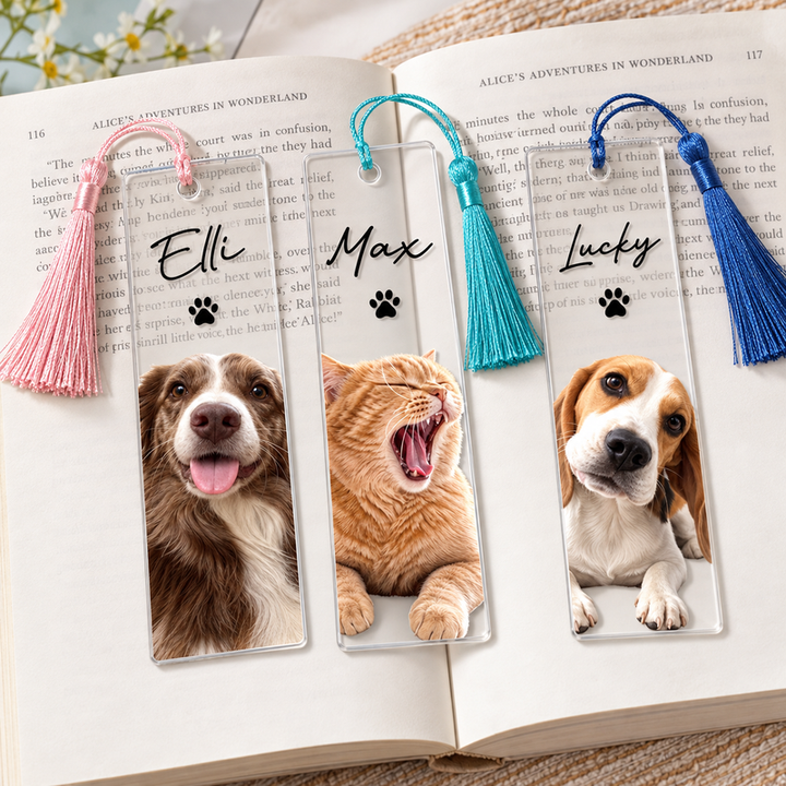 Three pet name bookmark examples Elli Max and Lucky