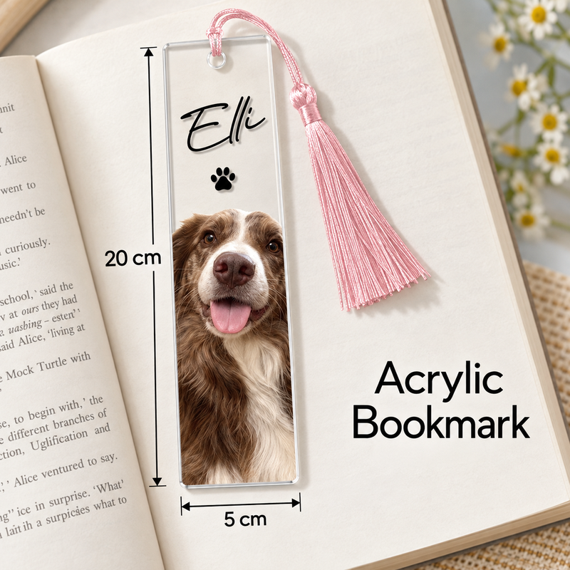 Acrylic bookmark body dimensions 20 cm high and 5 cm wide