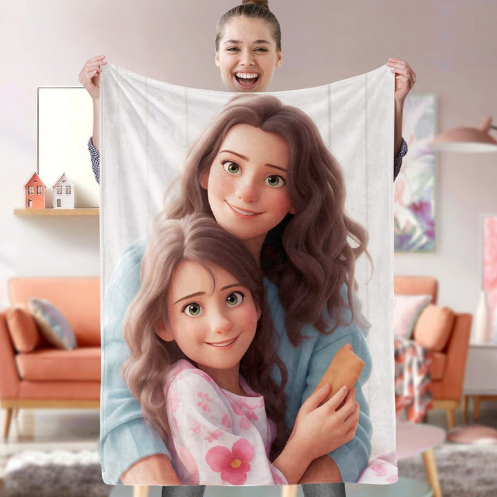 Photo Cartoonization - Personalized Blanket - Canvasgiftco