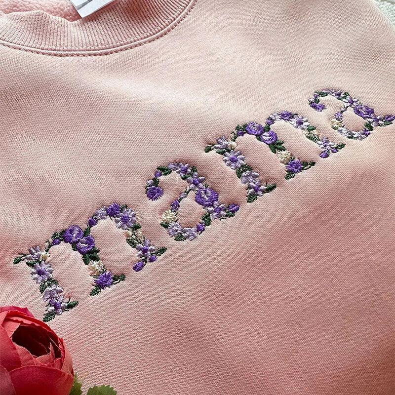 🌸 Everbloom - Embroidered Floral Mama Sweatshirt for Mom & Grandma