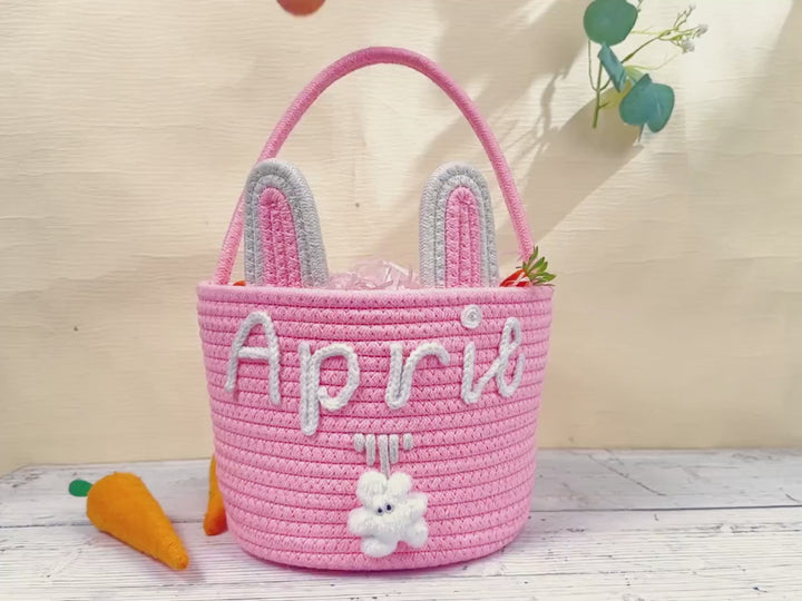 Personalized Easter Bunny Basket for Kids