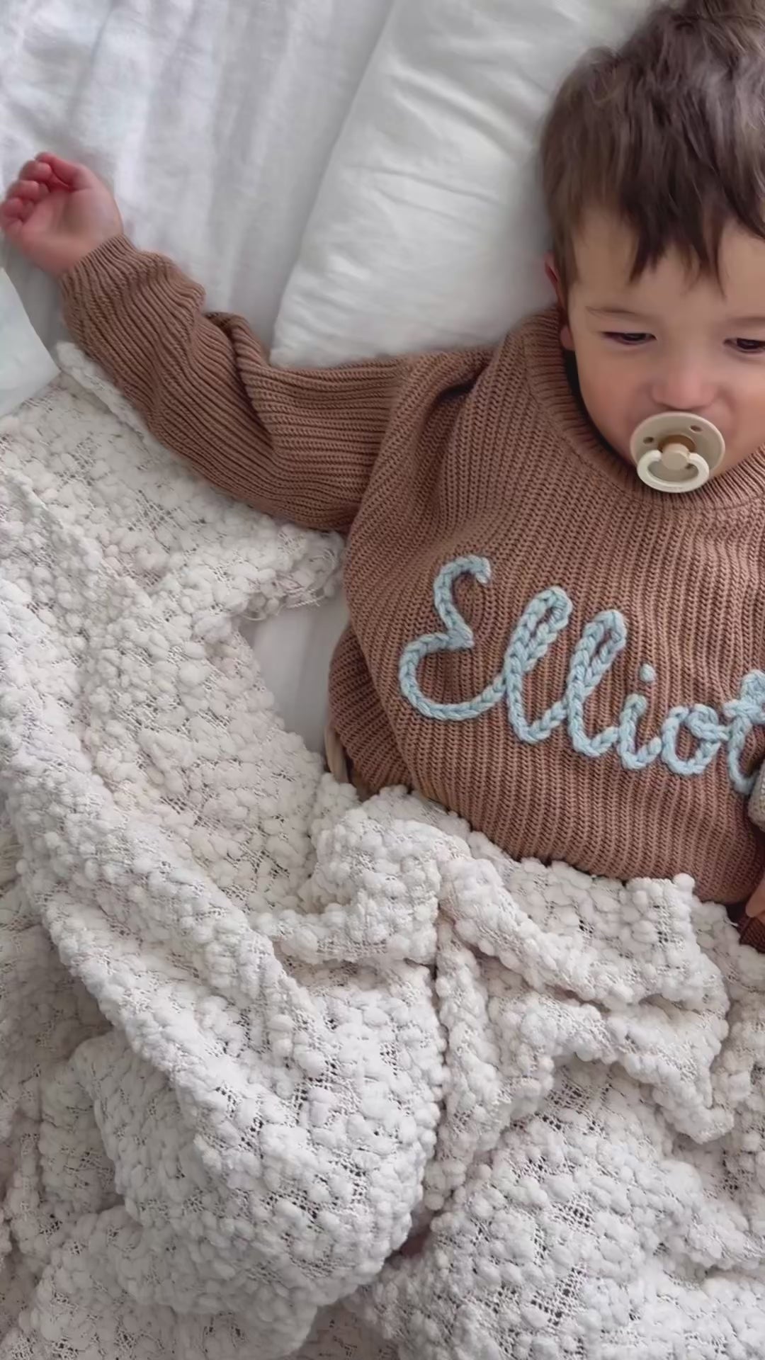 Personalized Hand Embroidered Baby Sweater