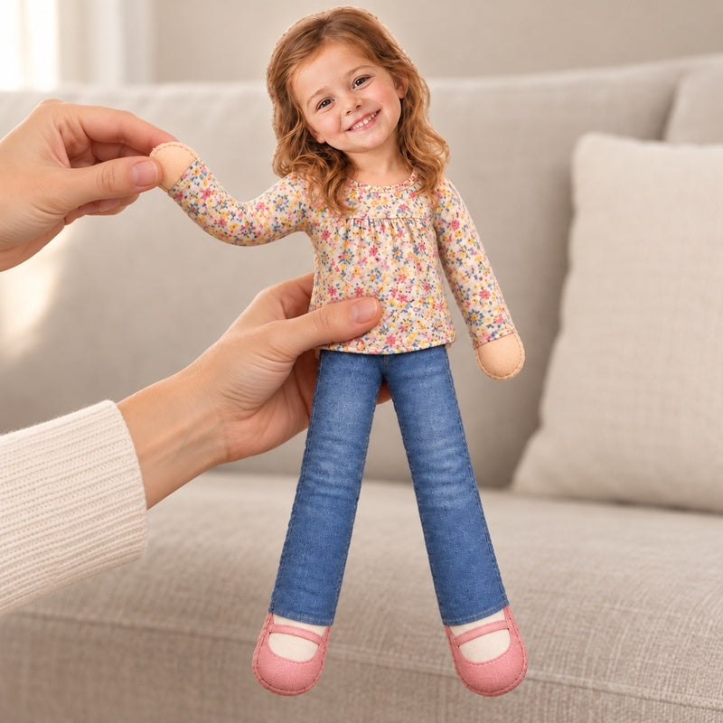 Custom Photo Bestie Gifts for Sisters, Coworkers And Family - Personalized Toy Poseable Plush Doll